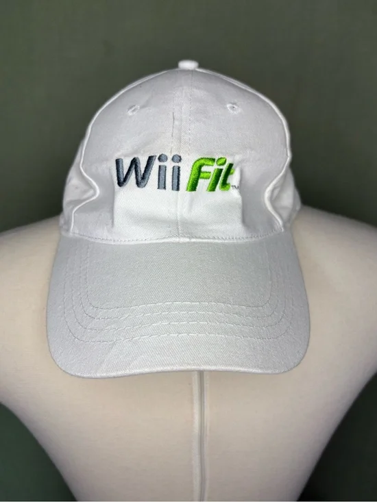 Wii Fit White Embroidered Baseball Cap (Rare)