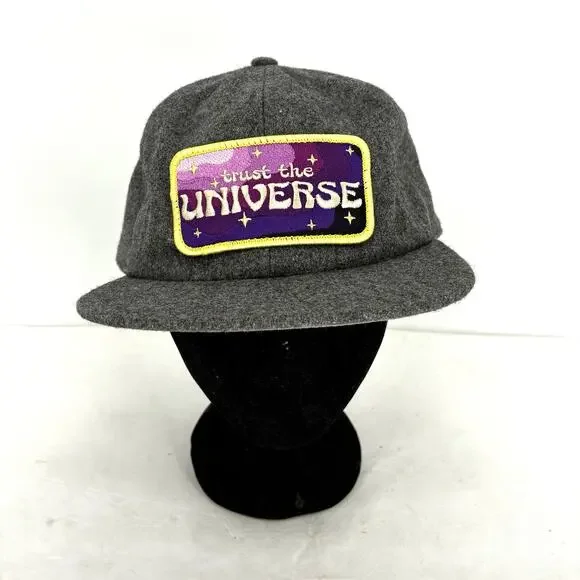 Sheeleyco Trust the Universe Wool Blend Snapback Hat Gray Portland Oregon