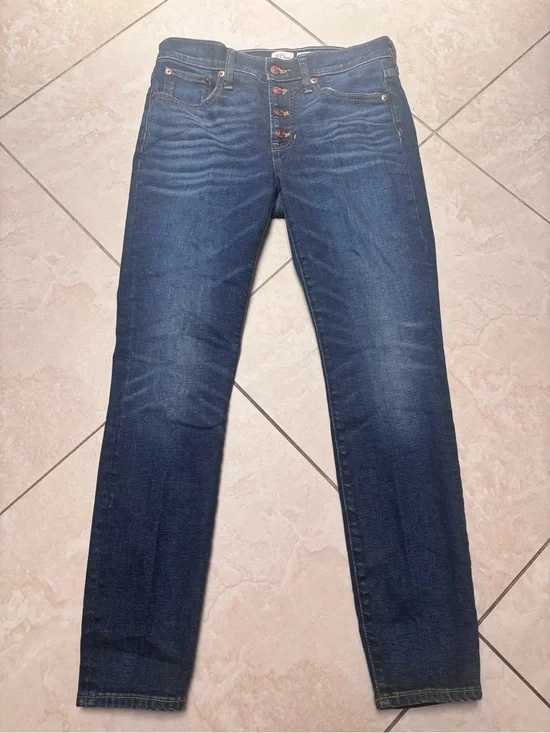 J. Crew Toothpick Jeans in Dark Blue Denim