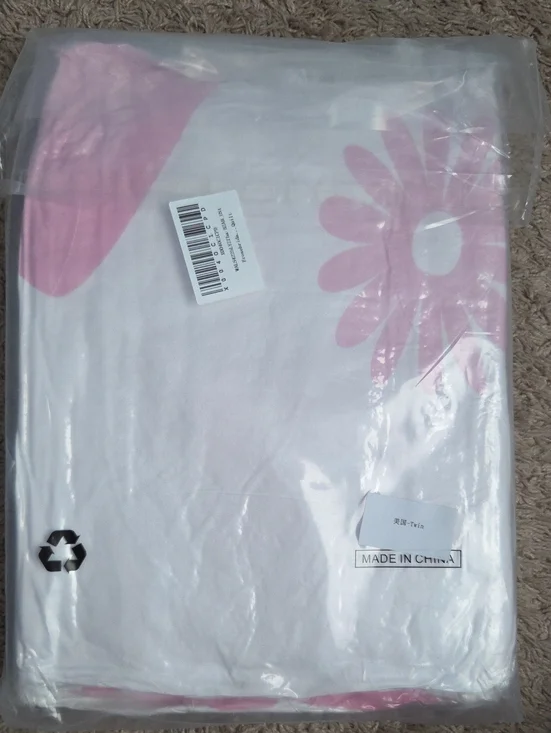 Pink Floral Twin Comforter And Sham