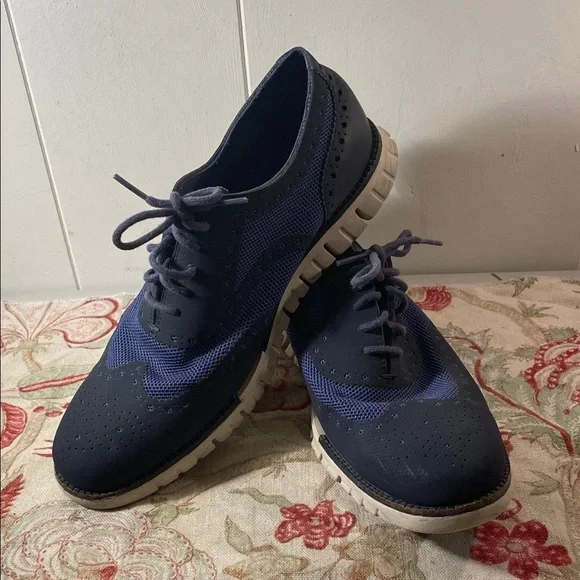 Cole Haan Grand.OS Navy and Royal Blue Lace Up Oxfords