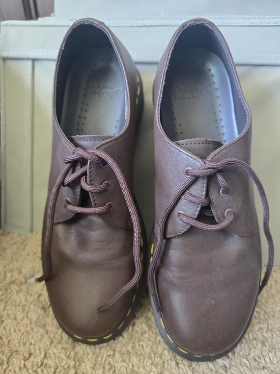 NWOT Dr. Martens Men's Brown Leather 3-Eye Derby Shoes