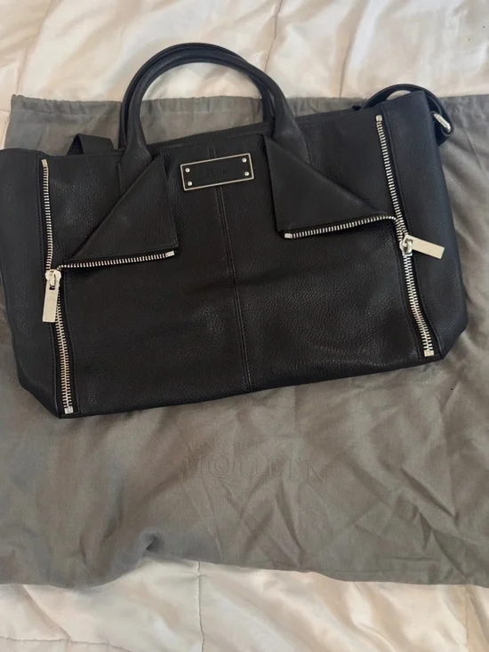 Alexander McQueen Black Pebbled Leather Tote — Includes Dust Bag