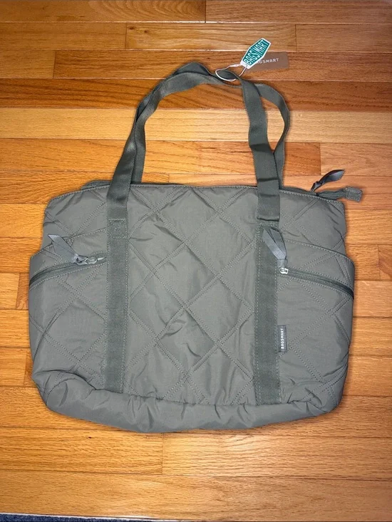 BagSmart Quilted Laptop Tote Travel in Olive Green