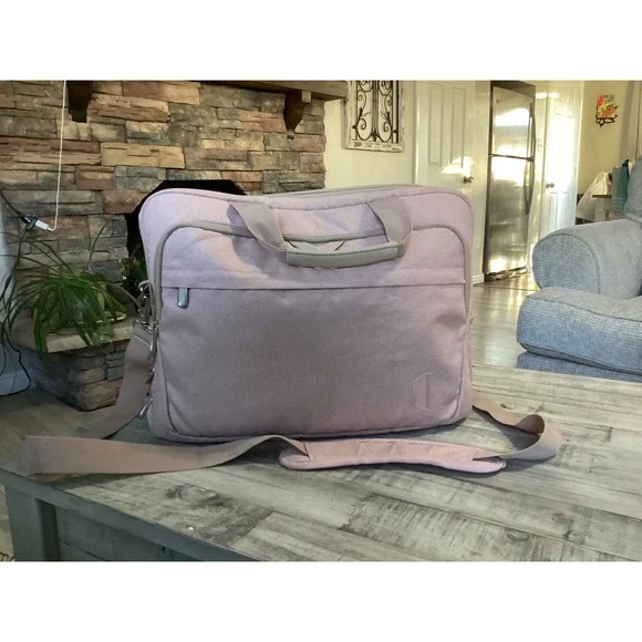 Bagsmart Pink Laptop Briefcase Messenger Bag Multi Compartment Travel Work Tote