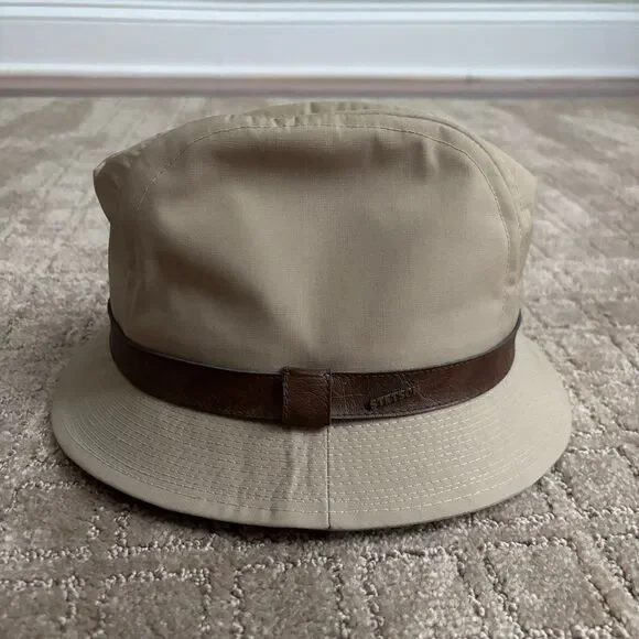 Stetson Vintage Safari Rain Hat Mens S Tan Thinsulate Thermal Insulation Fedora