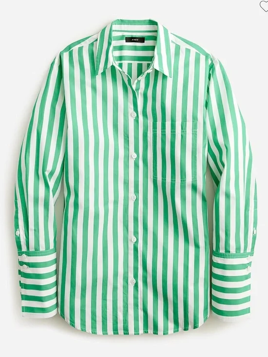 J.Crew Garçon organic cotton poplin shirt in Kelly striped print