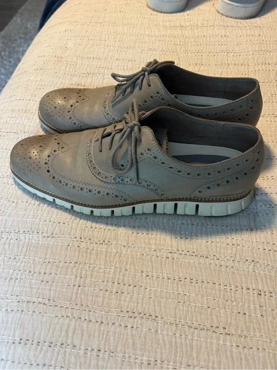 Cole Haan Men's Taupe Wingtip Oxford with Lightweight Cream Sole