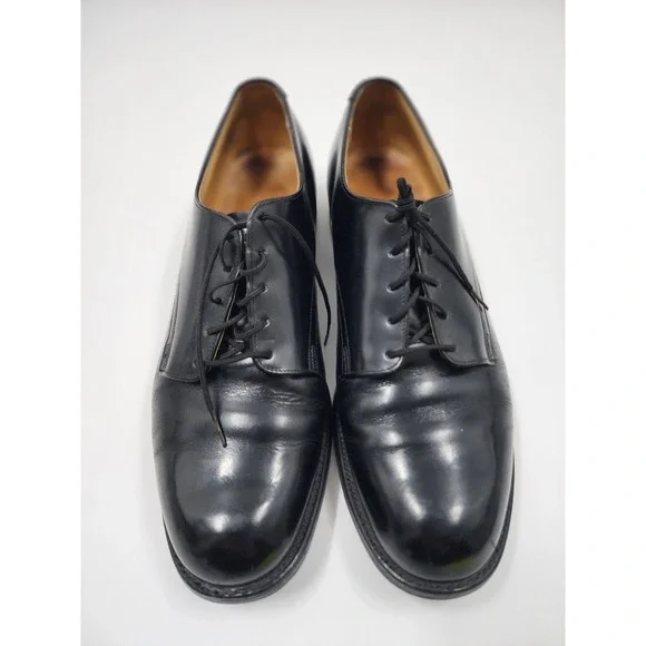 Vintage 1982 Craddock-Terry US MilitaryDress ShoesMens 9.5 R Black Leather Derby