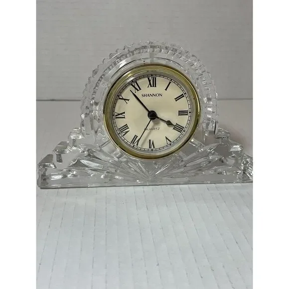 Shannon Crystal Designs Ireland 24% Lead Crystal Shelf Mantel Clock Unadjusted‎