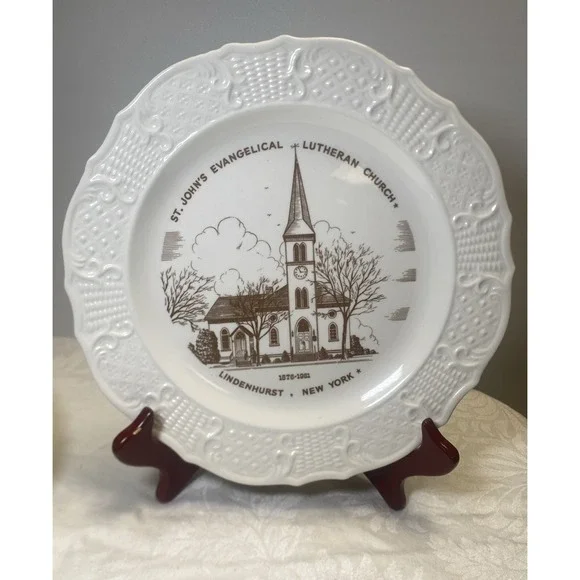 St. John's Evangelical‎ Lutheran CHURCH Display Plate Lindenhurst L.I. New York
