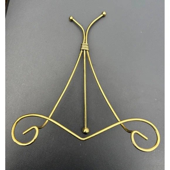Gold Color Scroll Display Stand Easel 9‎ Inch Tall Metal Art Picture Plate