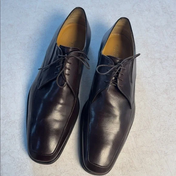 Bruno Magli Ranuncolo Brown Leather Oxford Shoes Mens 13W lace up Italy office