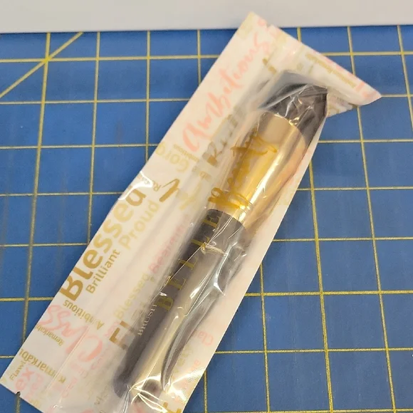 Belle Beauty Powder Brush Gold & Black Makeup 6.5