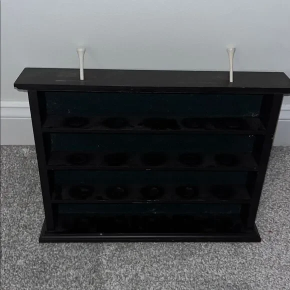 Dark Wood small 20 Golf ball holder display case for wall hanging