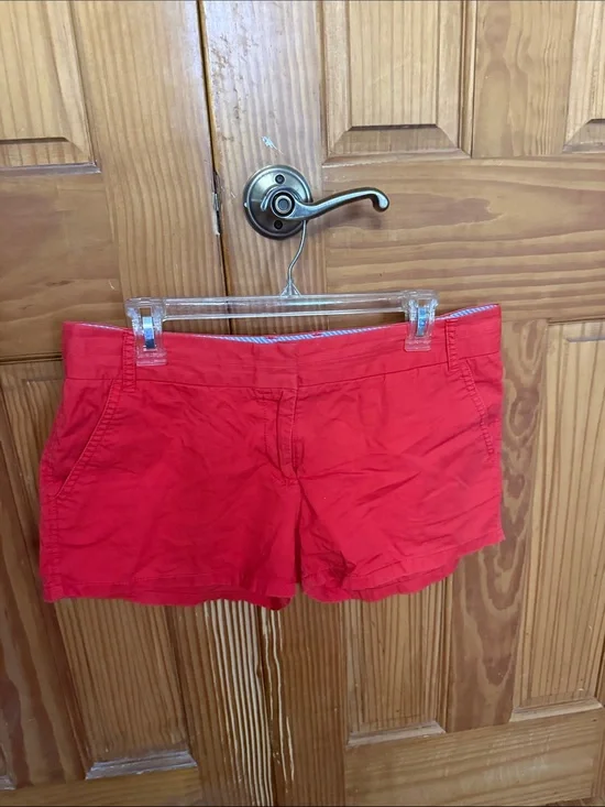 J. Crew Bright Red Cotton Bermuda Shorts