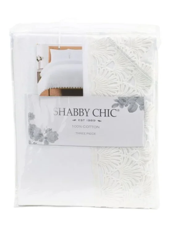 SHABBY CHIC Eyelet Shelly Lace Duvet Cover Set