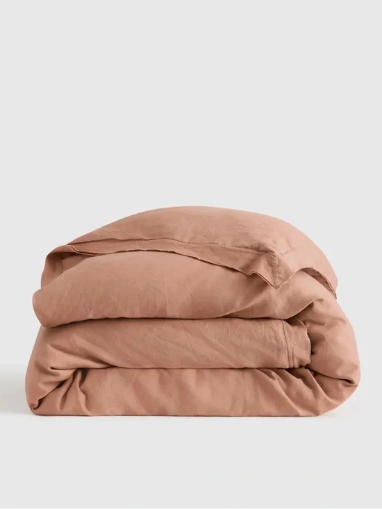 Quince European Linen Double Flange King Duvet Cover - Desert Sunset - NWOT