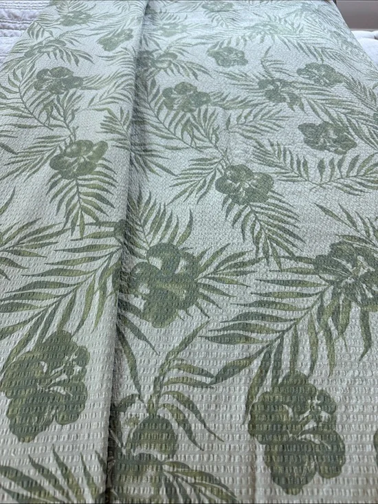 Tommy Bahama Green Tropical Leaf and Floral Duvet Cover