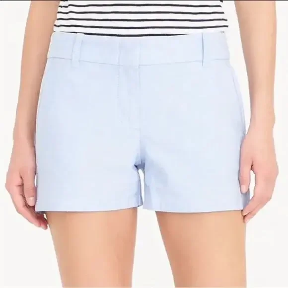 J Crew Short Size 4 Classic Oxford light Blue 100% Cotton Summer Preppy