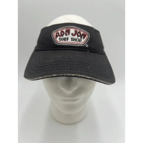 Ron Jon Surf Shop Myrtle Beach SC Black Visor Hat Adjustable Cotton Souveni
