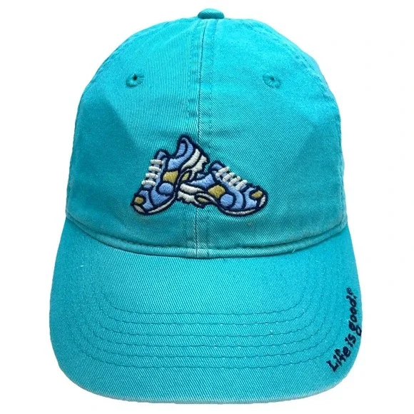 Life Is Good Hat Cap Strap Back Blue Base Ball Dad Sneakers Logo Running Walking