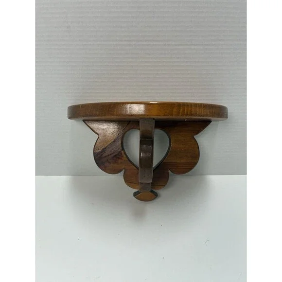 Vintage Half Round Heart Cut Out Shelf Cottage Core Trinket 10”