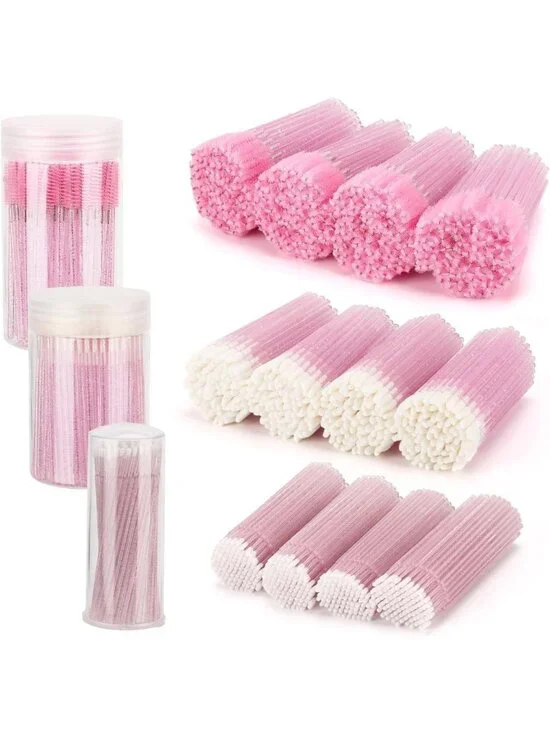 1500 PCS Eyelash Extension Kit - Spoolies, Lip Brushes, Micro Swabs & Containers
