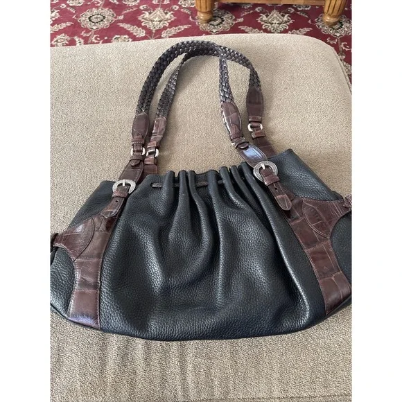 Brighton Brown Leather Satchel Handbag Purse Shoulder Bag UOO6046 (TD)