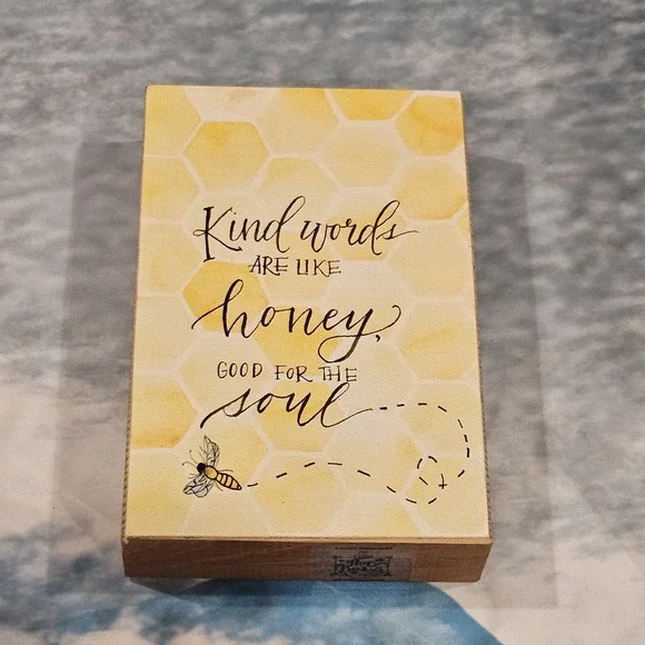 Glory Haus Kind Words Are Like Honey‎ Plaque Christian Desk Sign Farmhouse Decor