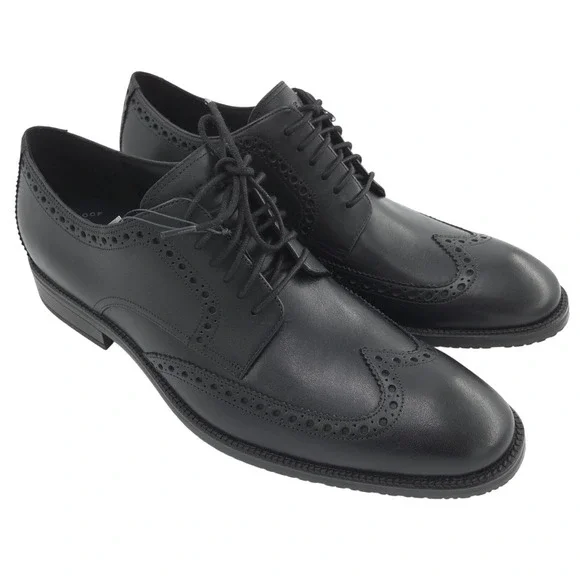 Cole Haan ME Wingtip Oxford Dress Shoes Mens 10.5 Black Leather Waterproof NEW