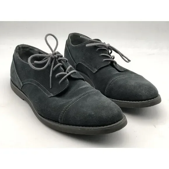 Calvin Klein Men's Casual Shoes Gray Suede Cap Toe Oxfords US Size‎ 11 EU 44