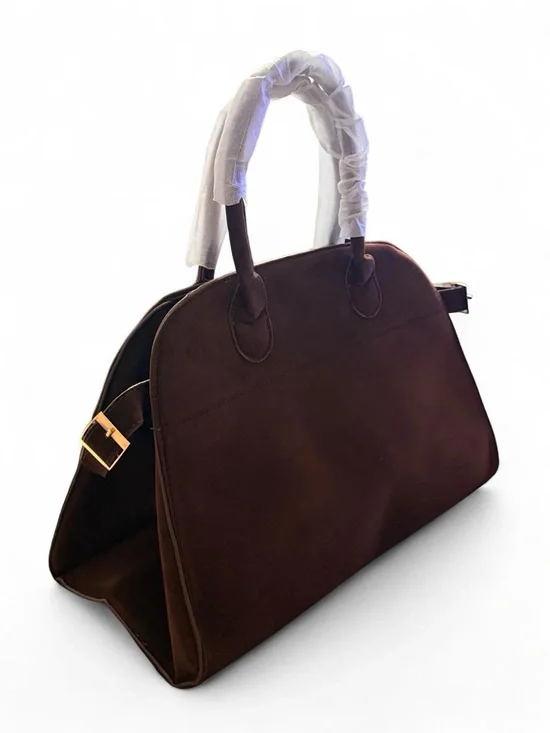Classic Brown Women's Satchel with Gold Buckle Detail