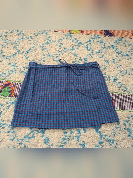 Jcrew Gingham Swim Wrap Skirt