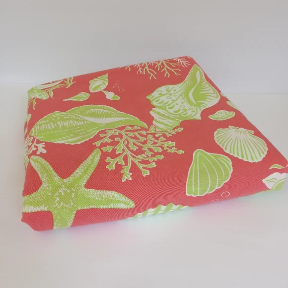 Coral Pink & Green Shell Print Twin Duvet Cover