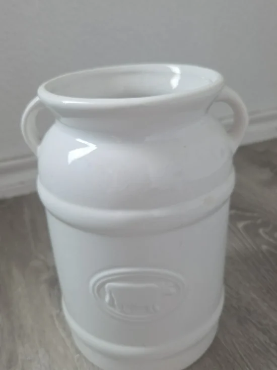 White Ceramic Ultensil Crock/Vase