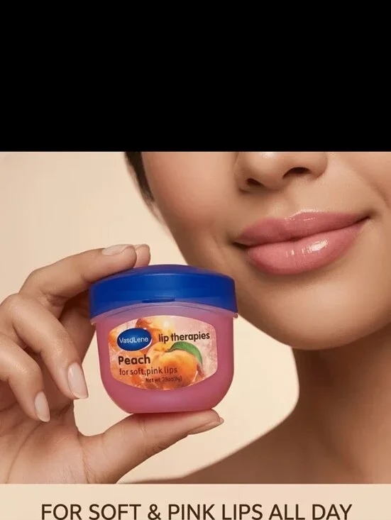Brand New Vaseline Peach Lip Therapy Balm - 3 Bottles