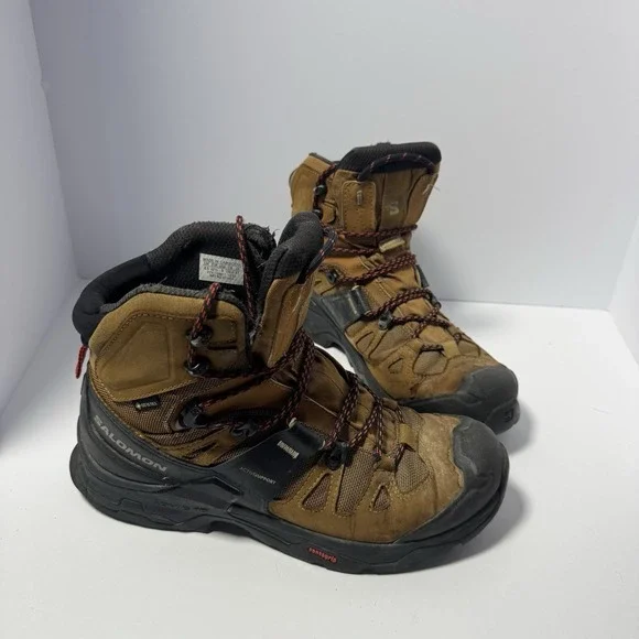 Salomon Quest 4 GTX Gore-Tex Hiking Boots Brown Black Men US 9 Waterproof 471564