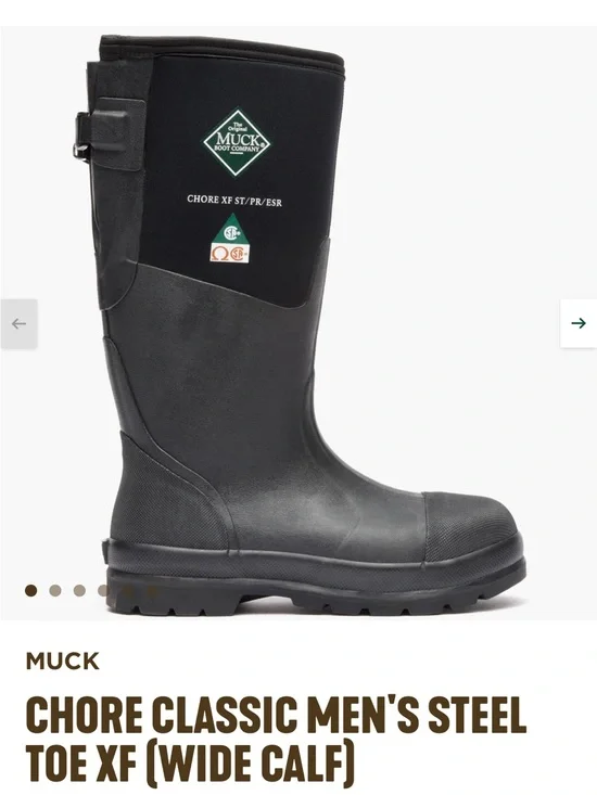 Muck Chore Classic Men's Steel Toe Rain & Snow Boot - Black