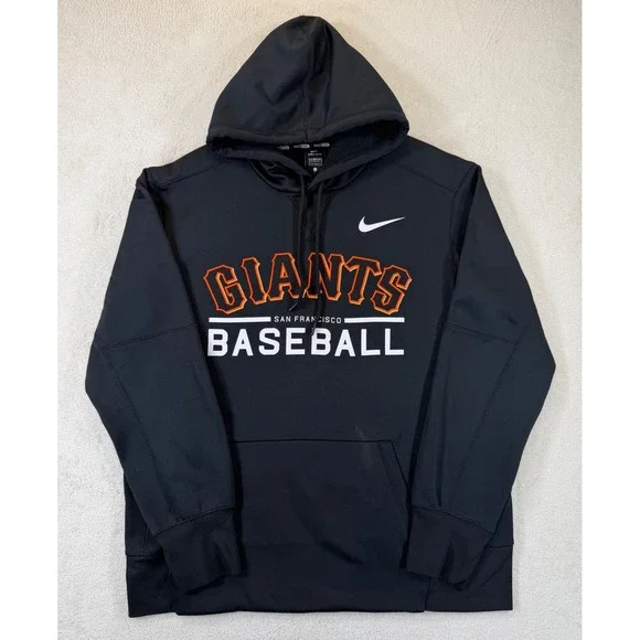 Nike San Francisco Giants Baseball Hoodie Mens Large Black Dri-FIT MLB Pullover