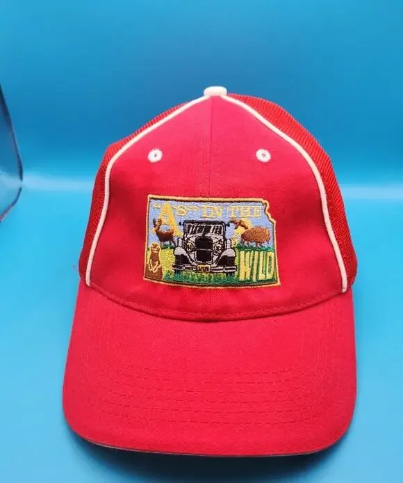Vtg Ford Model A in the wild Adjustable Hat kansas