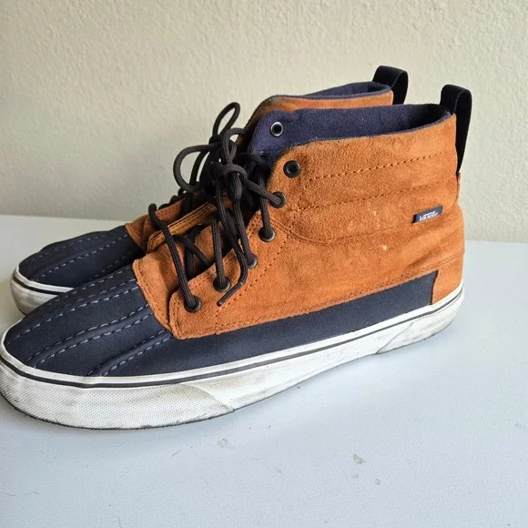 Vans Sk8-Hi Del Pato MTE Mens 12 Ginger Bread Navy Duck Boot Suede Sneakers