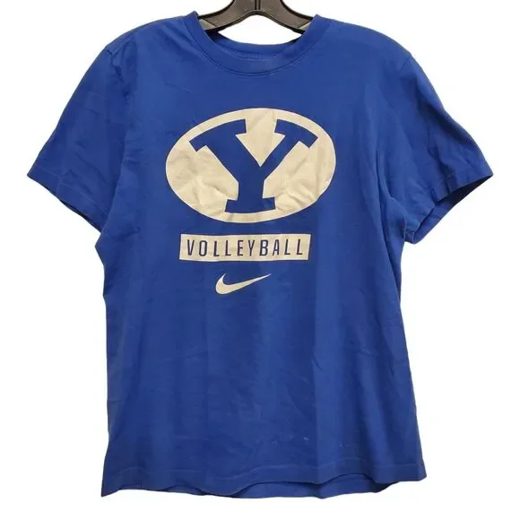 BYU COUGARS Shirt Womens Large Blue VOLLEYBALL NIKE Swoosh Athleisure College