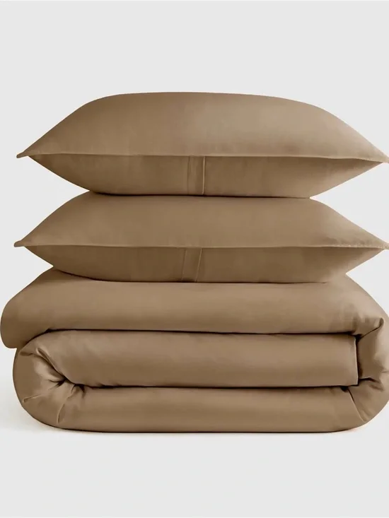 Quince Organic Cotton Duvet Cover Set in Taupe
