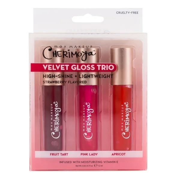 Max‎ Makeup Cherimoya Velvet Glass Trio Lip Gloss