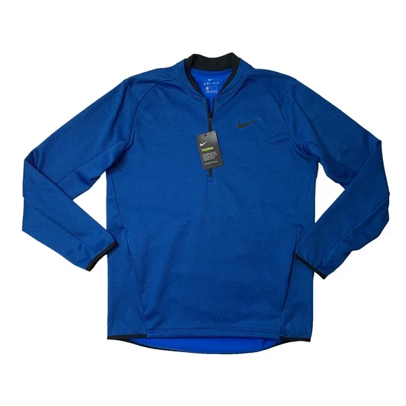 Nike Sweatshirt Mens M Medium Harbor Therma Fit Textured Fleece Half Zip Golf