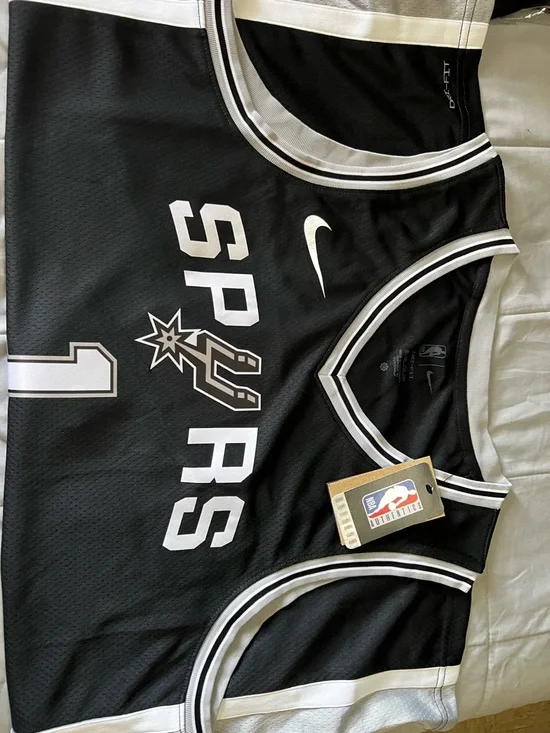 Nike Black and White San Antonio Spurs Jersey with Team Logo