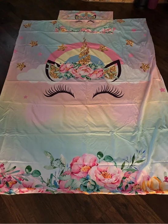 Unicorn Duvet Cover Bedding Set ~ Twin Set Duvet Cover w/ Zipper & 1 Pillowcase