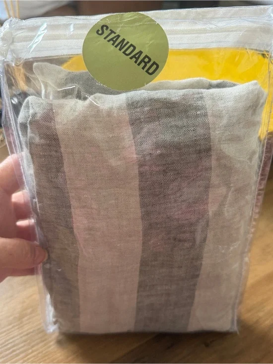 Pom Pom at Home Topanga Striped 100% Linen King Pillow Sham - Natural & Olive
