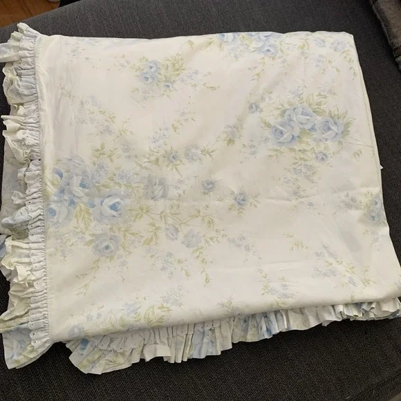 Simply Shabby Chic Duvet Blue Rose British Rose Ruffle Lace Queen